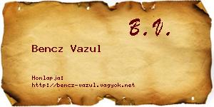 Bencz Vazul névjegykártya